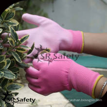 SRSAFETY 13 Gauge nylon pu safety work glove/pu flex gloves